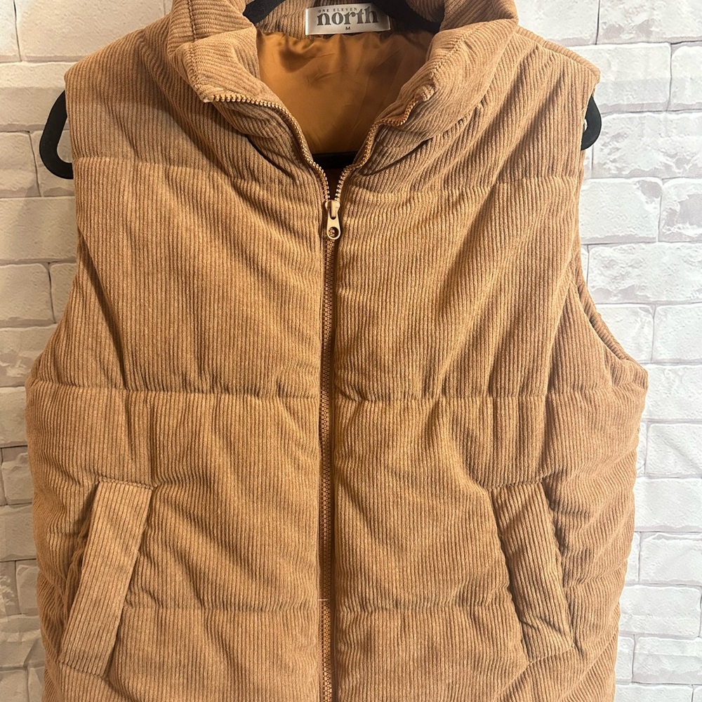Tan Corduroy Puffer Vest